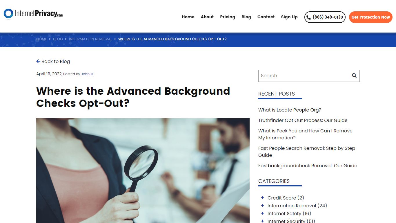 Where is the Advanced Background Checks Opt-Out? - lnternet Privacy