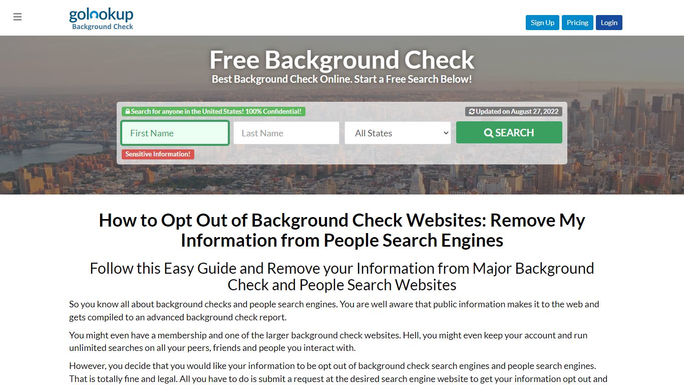 How to Opt Out of Background Check Websites - GoLookUp